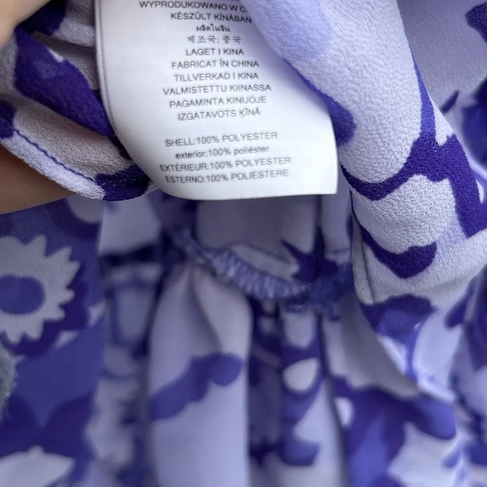 Women's Michael Kors Bell Sleeve Floral Blouse Amethyst size L
